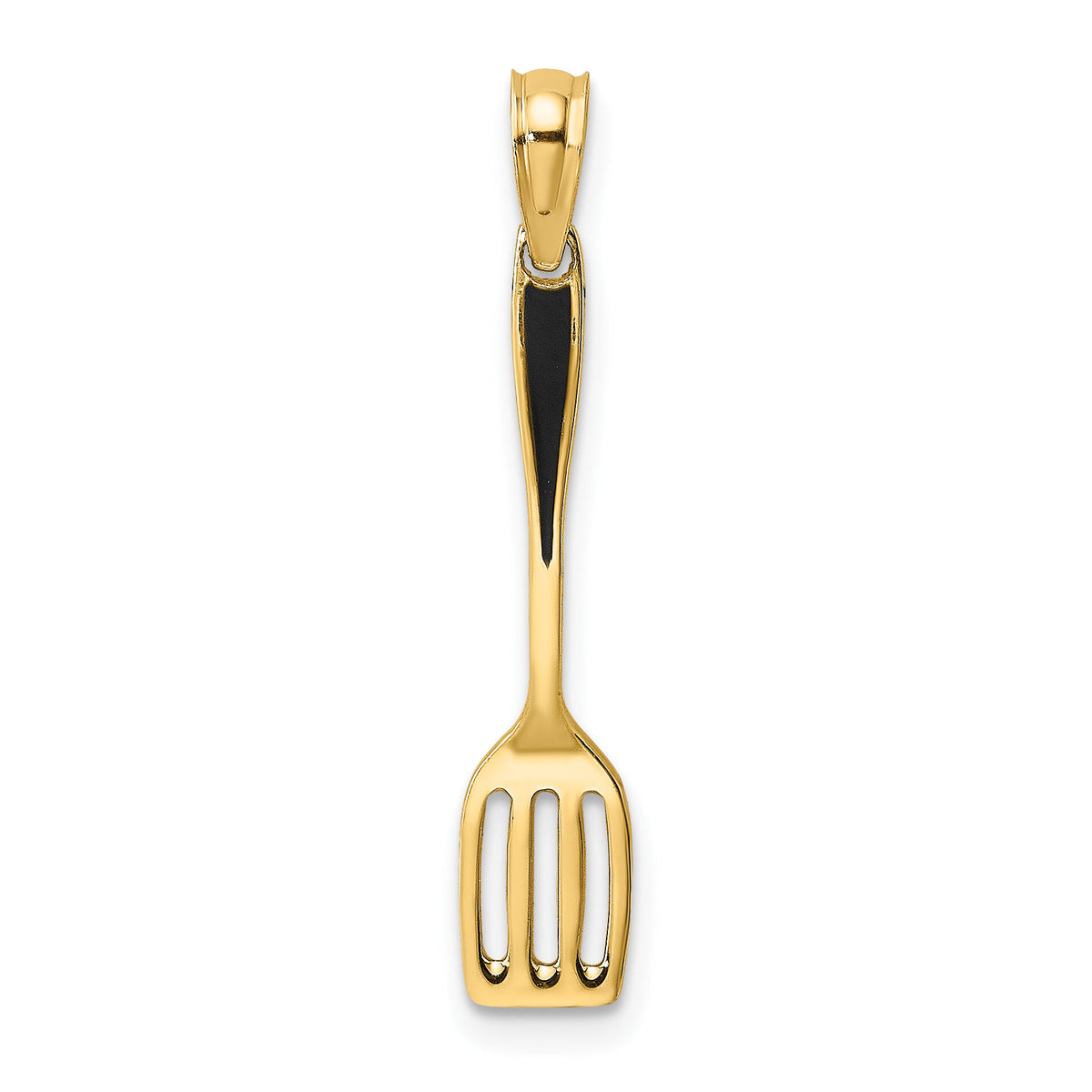 14K W/ Black Enamel 3-D Spatula Charm-K7019