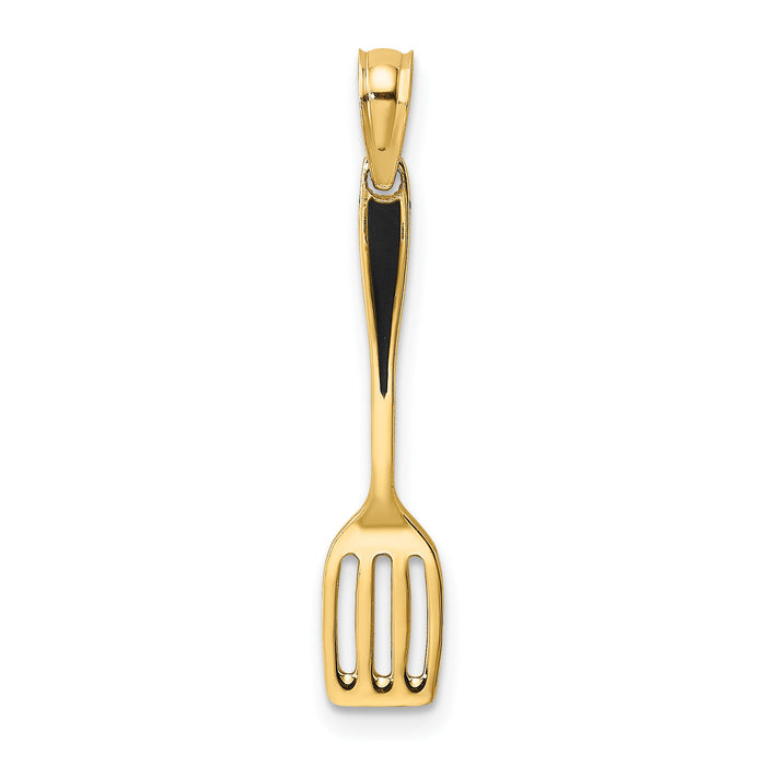 14K W/ Black Enamel 3-D Spatula Charm-K7019