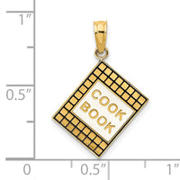 14K W/ Black Enamel 3-D Cook Book Charm-K7024
