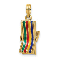 14K 3-D Moveable Multi-Color Beach Lounge Chair Charm-K7028