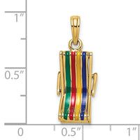 14K 3-D Moveable Multi-Color Beach Lounge Chair Charm-K7028