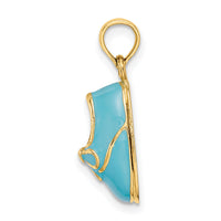 14K 3-D w/ Enamel Baby Shoe w/ Bow Charm-K7030