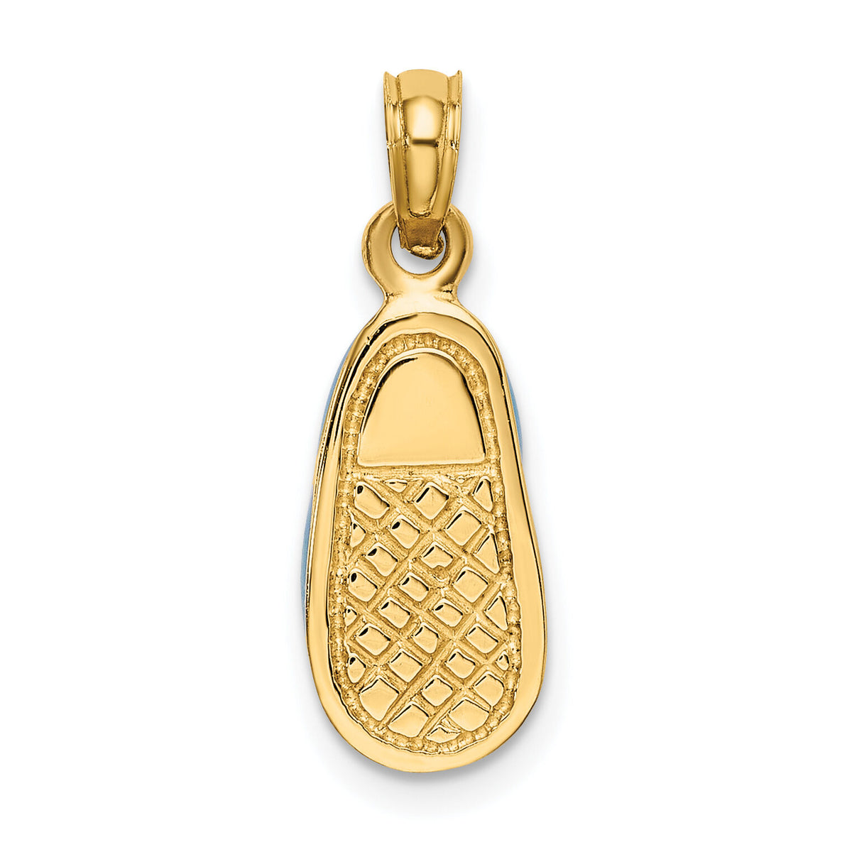 14K 3-D w/ Enamel Baby Shoe w/ Bow Charm-K7030