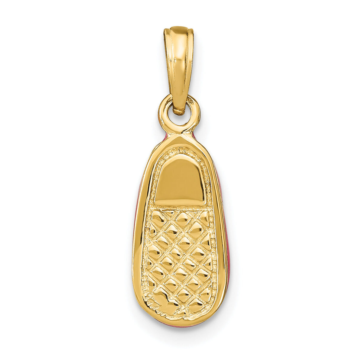 14K w/ Pink Enamel 3-D Baby Shoe Charm-K7031