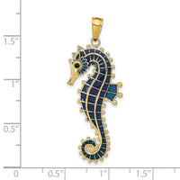 14K  3D Enameled Seahorse Pendant-K7044