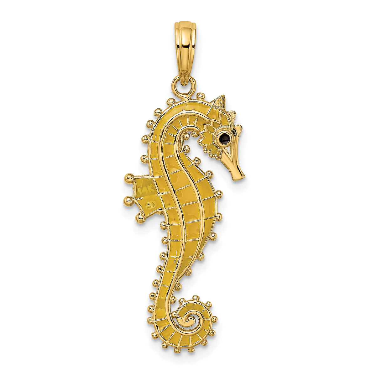 14K 3-D Enamel Seahorse Charm-K7045