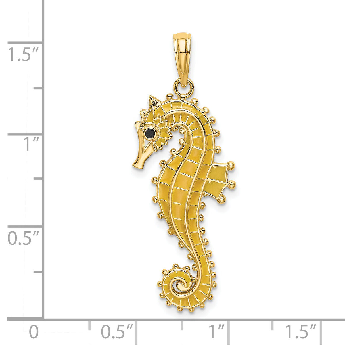 14K 3-D Enamel Seahorse Charm-K7045