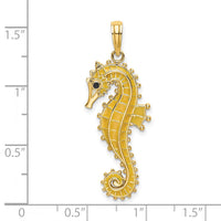 14K 3-D Enamel Seahorse Charm-K7045