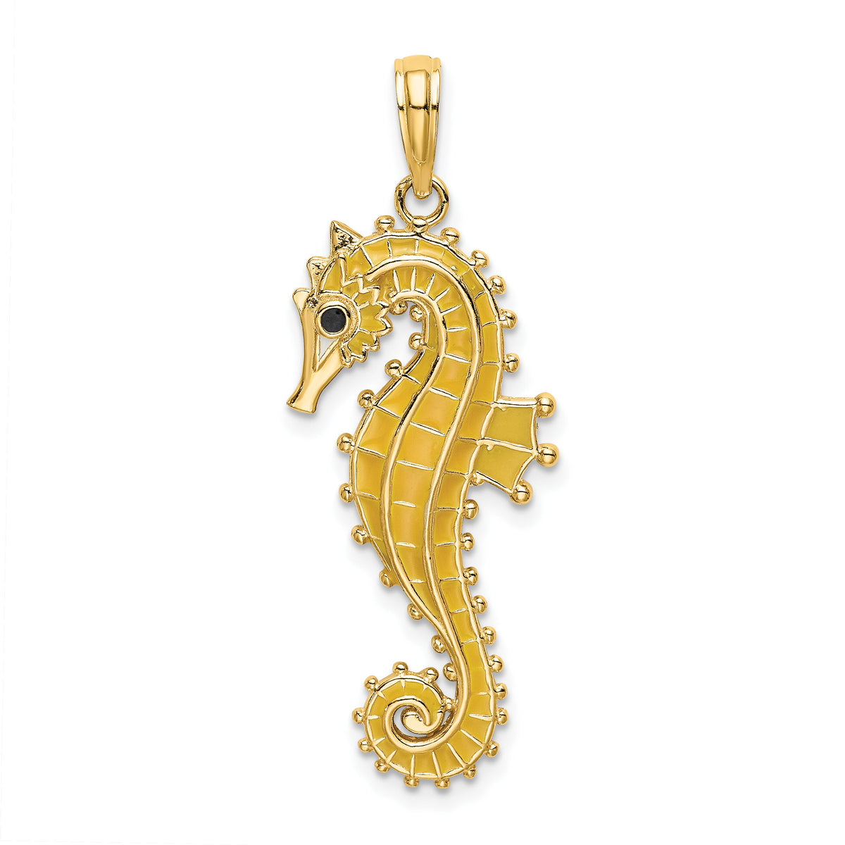 14K 3-D Enamel Seahorse Charm-K7045
