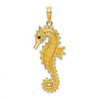 14K 3-D Enamel Seahorse Charm-K7045