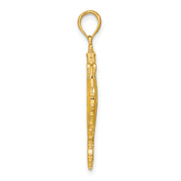 14K 3-D Yellow Enamel Seahorse Charm-K7046