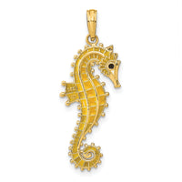 14K 3-D Yellow Enamel Seahorse Charm-K7046