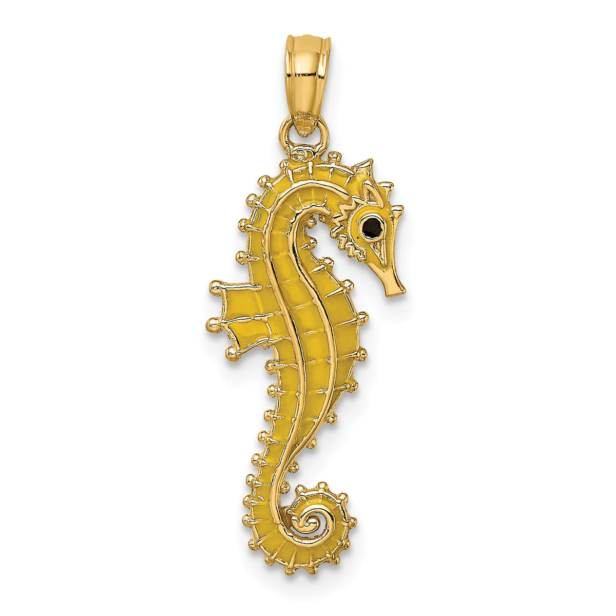 14K 3-D Enamel Seahorse Charm-K7047