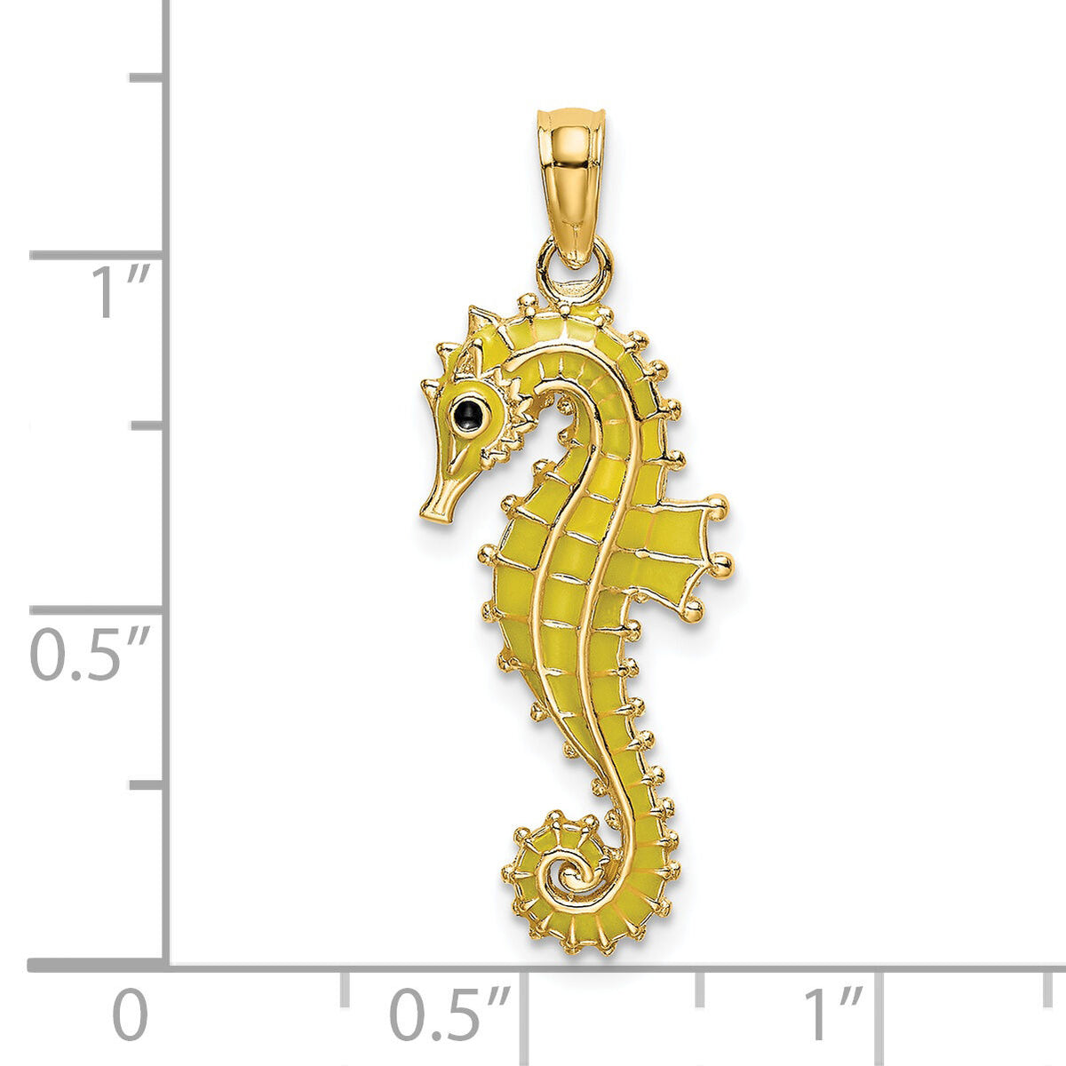 14K 3-D Enamel Seahorse Charm-K7047