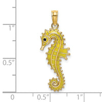 14K 3-D Enamel Seahorse Charm-K7047