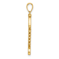 14k 3D  Green Enamel Fish Bone Charm-K7049