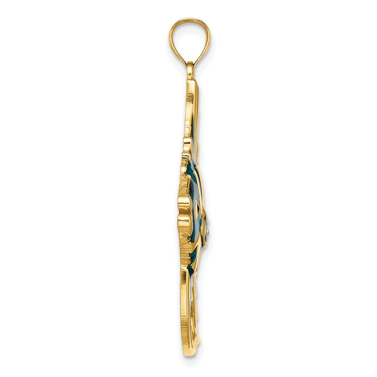 14K w/ Blue Enamel ANGELFISH Charm-K7053