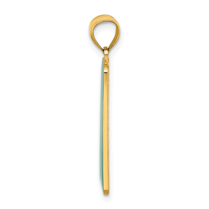 14K Enamel Mile Marker 0/ KEY WEST Charm-K7054