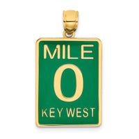 14K Enamel Mile Marker 0/ KEY WEST Charm-K7054