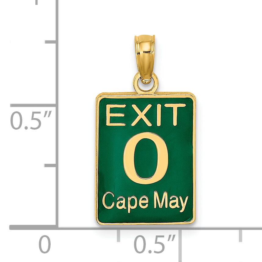 14K EXIT 0 / CAPE MAY with Green Enamel Charm-K7059