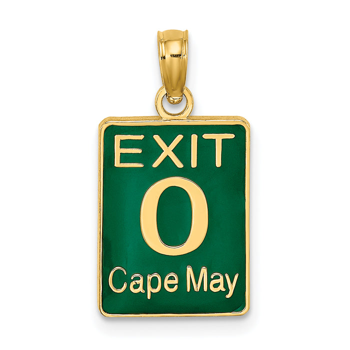 14K EXIT 0 / CAPE MAY with Green Enamel Charm-K7059