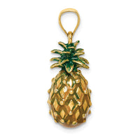 14K Enamel and Polished 3-D Pineapple Charm-K7062