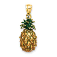 14K Enamel and Polished 3-D Pineapple Charm-K7062