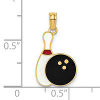 14K Enamel Bowling Ball and Pin Charm-K7066