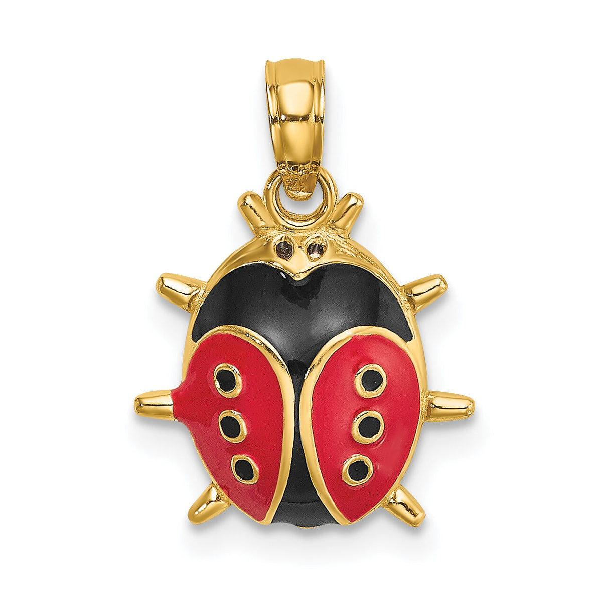 14K Enameled Ladybug Charm-K7068