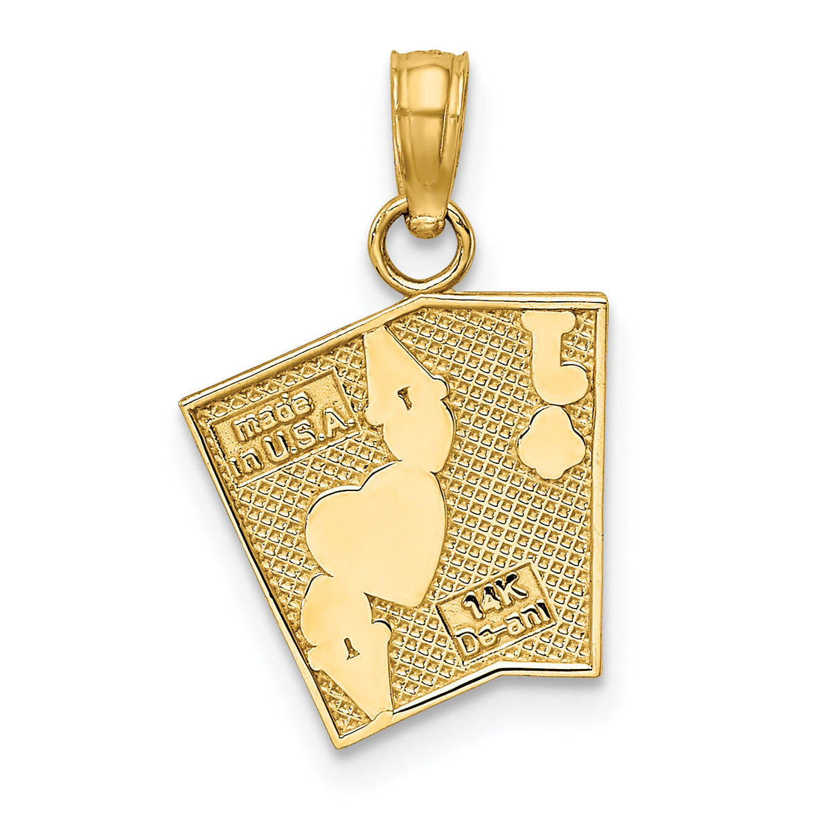 14K Enamel Jack of Clubs and Ace of Hearts Cards Charm-K7071