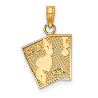 14K Enamel Jack of Clubs and Ace of Hearts Cards Charm-K7071