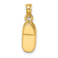 14K w/ White Rhodium 3-D Light Blue Enamel Baby Shoe Charm-K7074