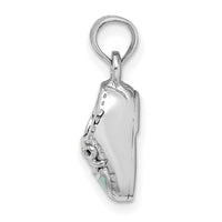 14K White Gold 3-D Light Blue Enamel Baby Shoe Charm-K7074W