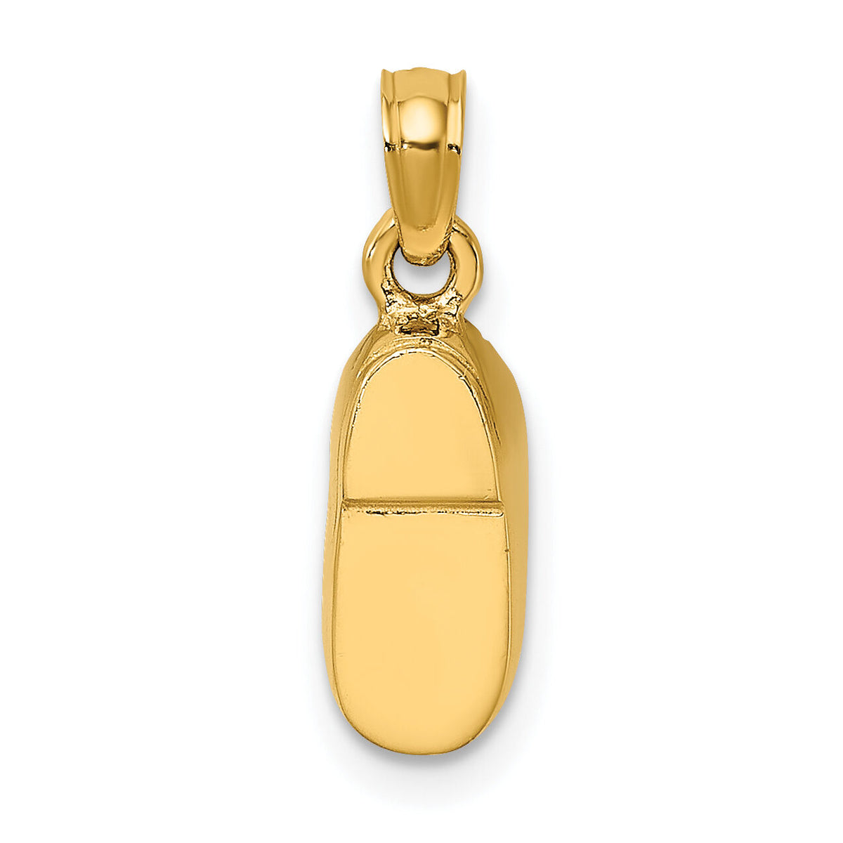 14K & Rhodium 3-D Pink Enamel Baby Shoe Charm-K7075