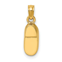 14K & Rhodium 3-D Pink Enamel Baby Shoe Charm-K7075