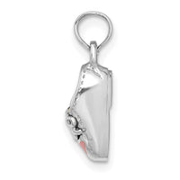 14K White Gold 3-D Pink Enamel Baby Shoe Charm-K7075W