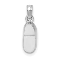14K White Gold 3-D Pink Enamel Baby Shoe Charm-K7075W