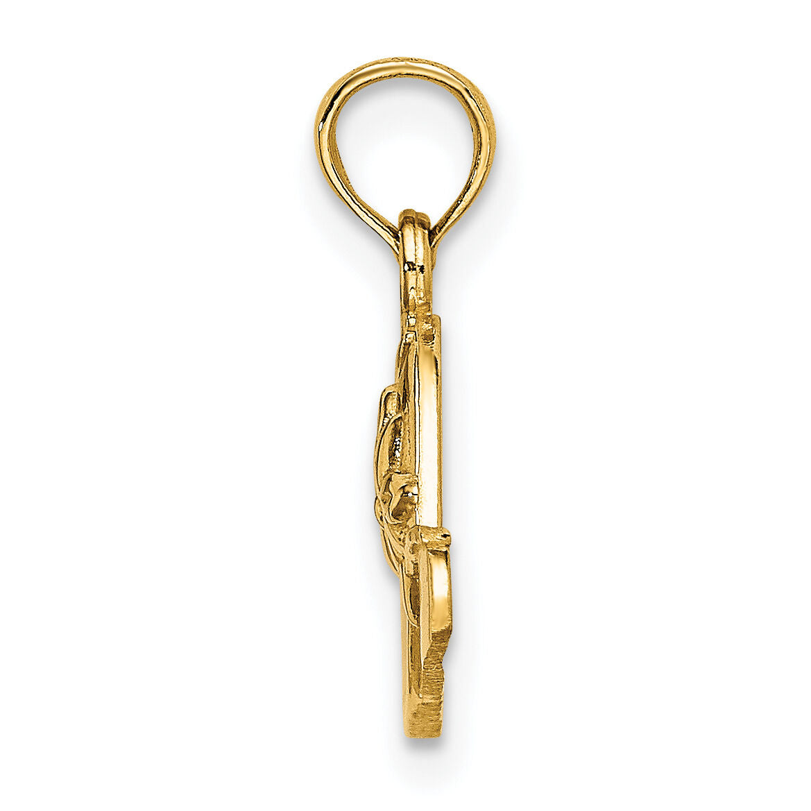 14K Polished 2-D Red Enamel Hat Charm-K7076