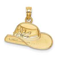 14K Polished 2-D Red Enamel Hat Charm-K7076