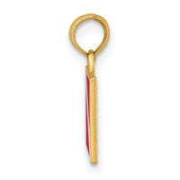 14K Dive Flag W/Red & White Enamel Charm-K7077