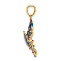 14K Blue Enamel Stone Crab Charm-K7079