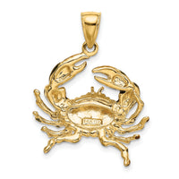14K Blue Enamel Stone Crab Charm-K7079
