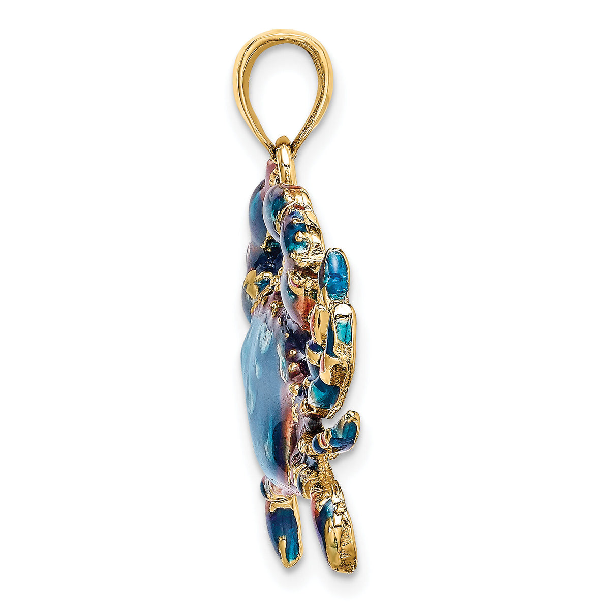 14K Blue Enamel Crab Charm-K7087