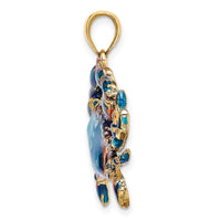 14K Blue Enamel Crab Charm-K7087