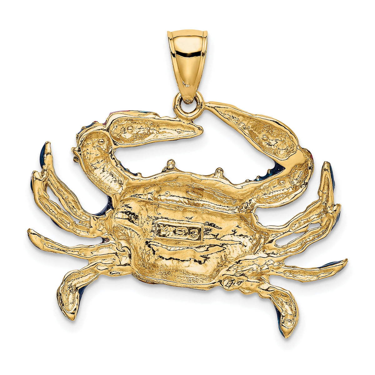 14K Blue Enamel Crab Charm-K7087