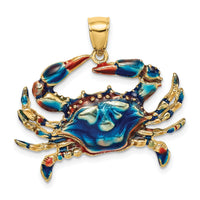 14K Blue Enamel Crab Charm-K7087