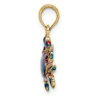 14K Blue Enamel Crab Charm-K7088