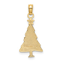 14K Enamel Green Christmas Tree w/ Red Star Charm-K7089