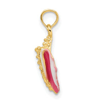 14k Textured and Enamel Conch Shell Pendant-K7092