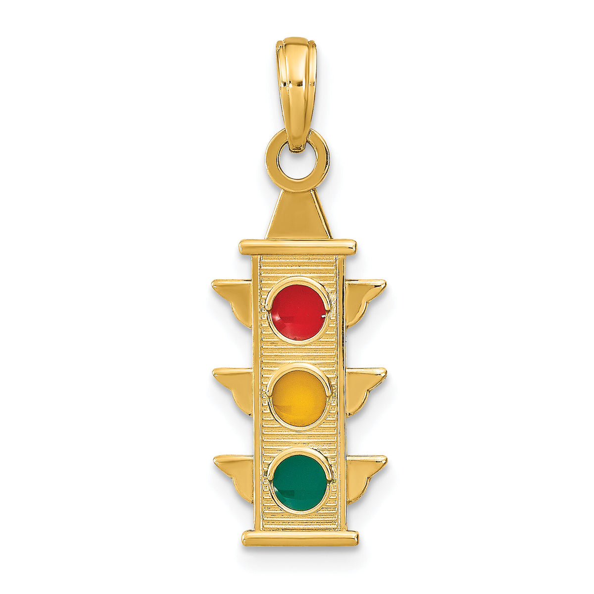 14K w/ Red, Yellow, Green Enamel Traffic Signal Charm-K7095